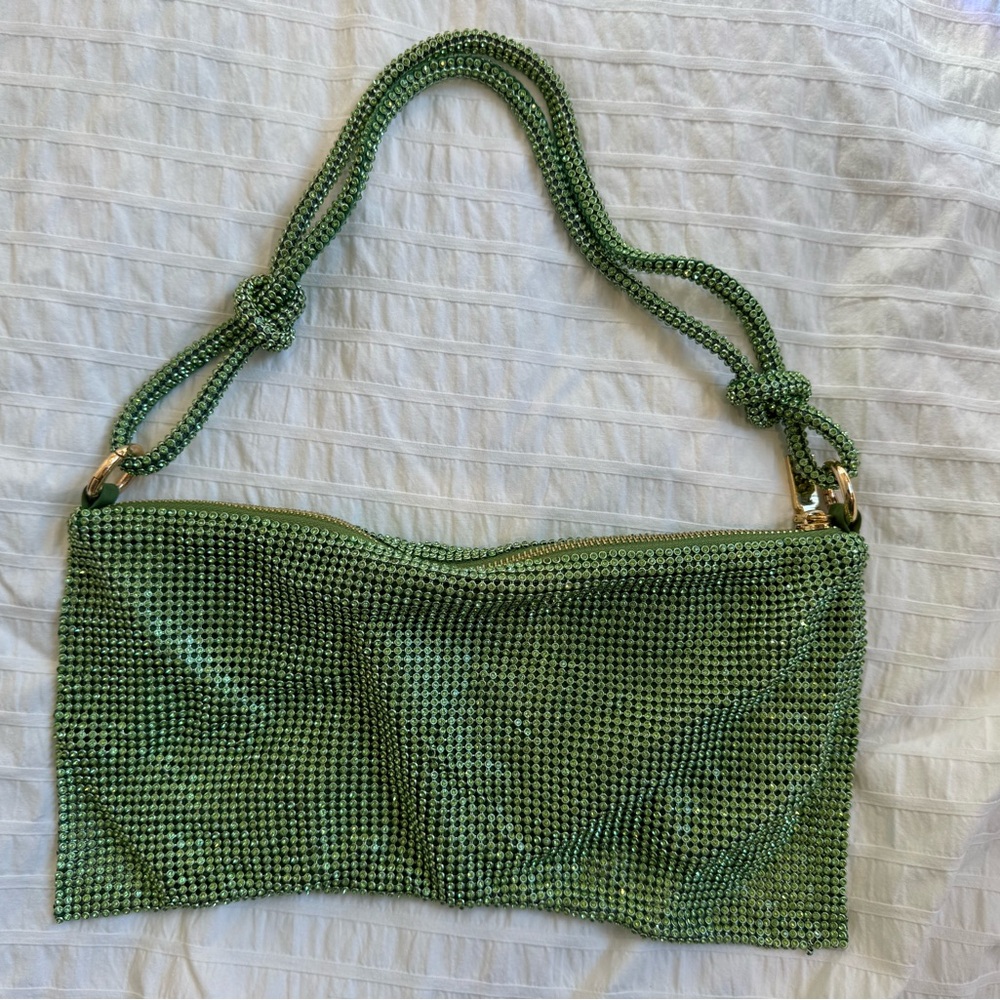 Bright Green Beaded Shoulder Bag